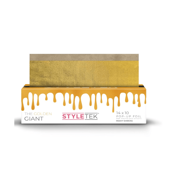 Styletek The Golden Giant 14x10 250ct Mega Wide Heavy Texture Foil Sheets (Runway) - Styletek | Available at Studio 360 Salon, Chatham, NJ