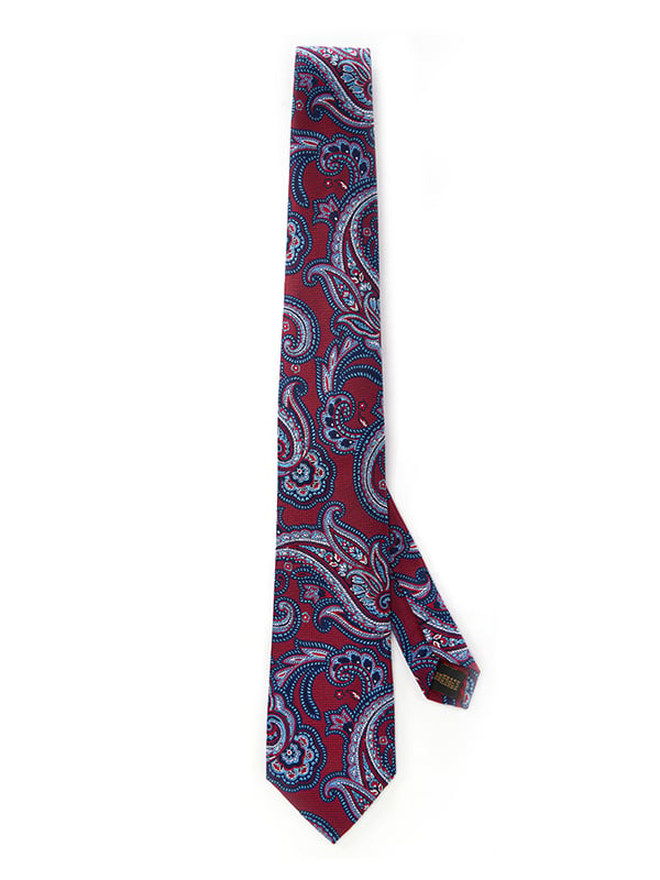 Torino All Over Dark Red Silk Tie