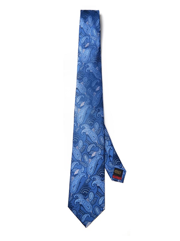 Torino All Over Medium Blue Silk Tie
