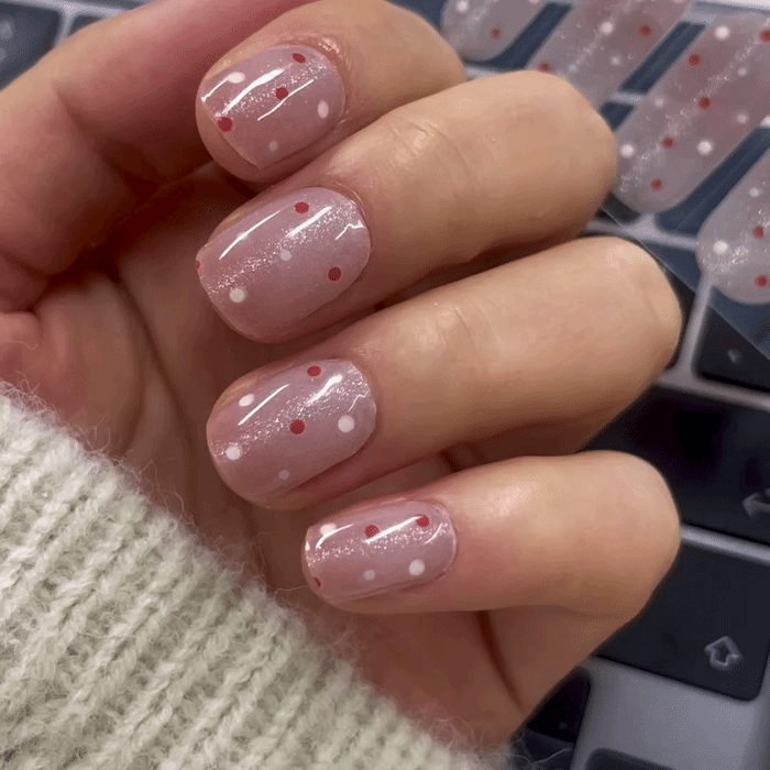 UV-free gel nail Pink Dot