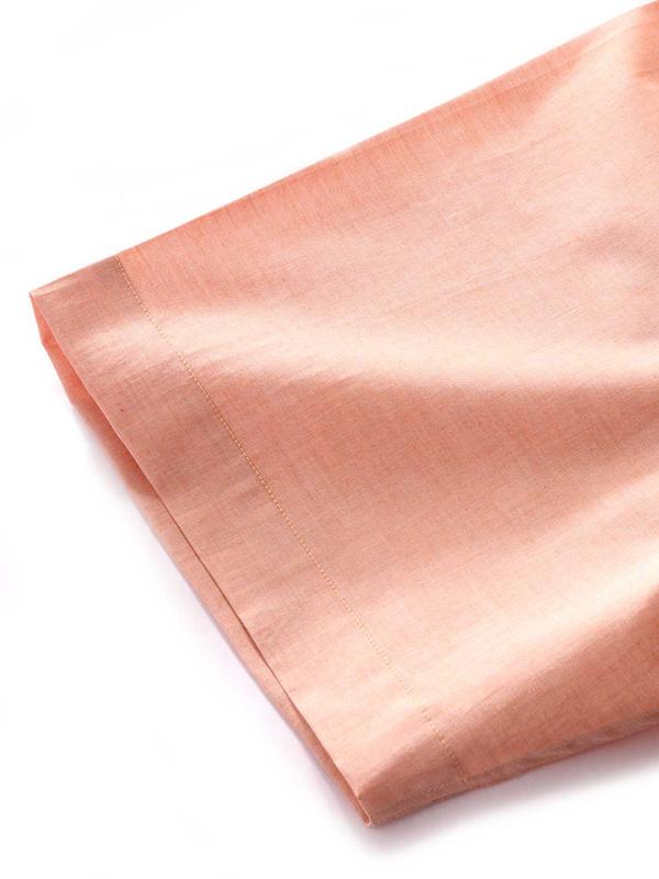 Venete Orange Solid Half Sleeve Classic Fit Semi Formal Super Fine Cotton Shirt