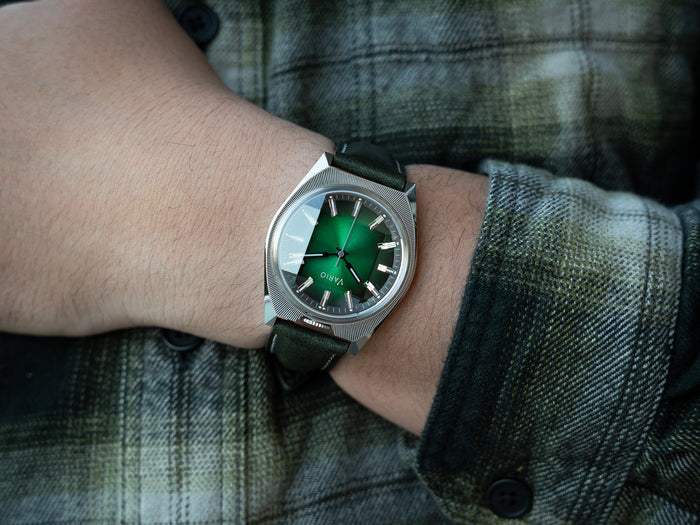 Vario Vintage Veg Tan Embossed Italian Leather green