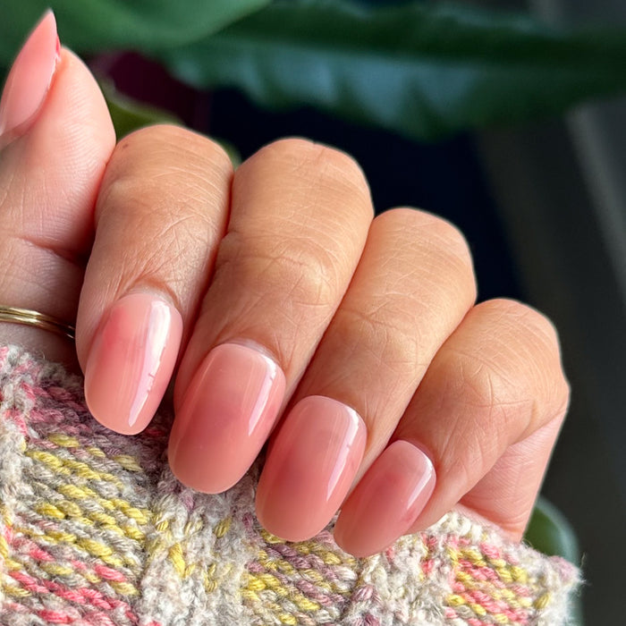 World Lit Jelly - Press-On | Short | Round with sheer mauve finish for natural-looking at home manicure nails