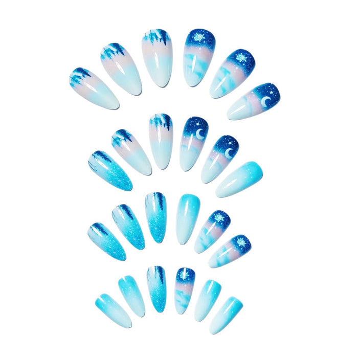 12 Sizes-24 Pcs Press On Nails w-305