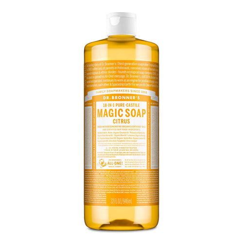 Dr. Bronner's Magic Soap Citrus 946ml bottle on a white background