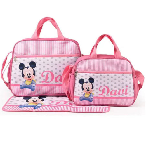 3 Pieces - Daui Mickey - Bag Set - Pink