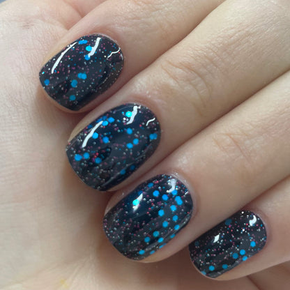 UV-free gel nail Blue Glitter