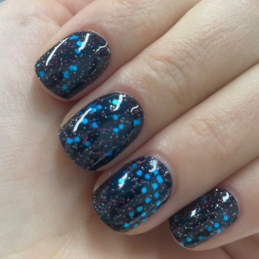 UV-free gel nail Blue Glitter
