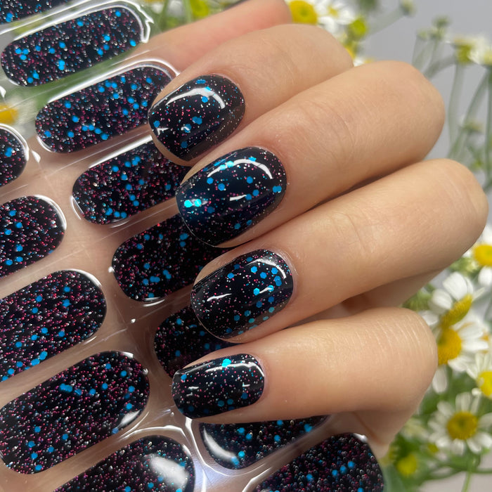 UV-free gel nail Blue Glitter