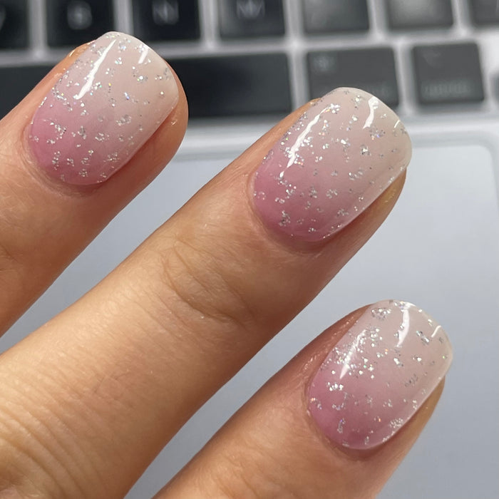 UV-free gel nail Pink Glitter Ombre