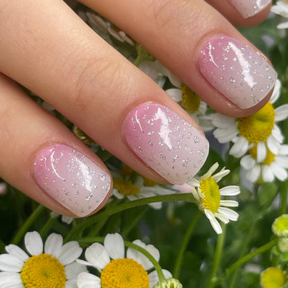 UV-free gel nail Pink Glitter Ombre