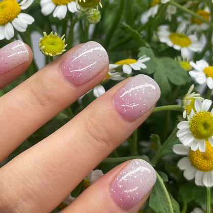 UV-free gel nail Pink Glitter Ombre