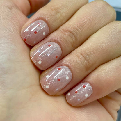 UV-free gel nail Pink Dot