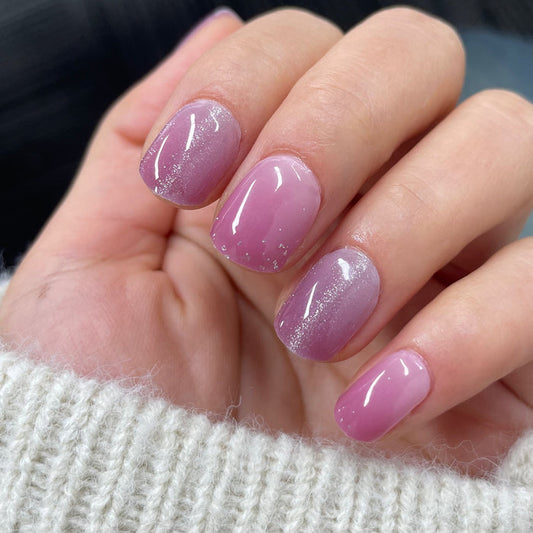 UV-free gel nail Purple Glitter