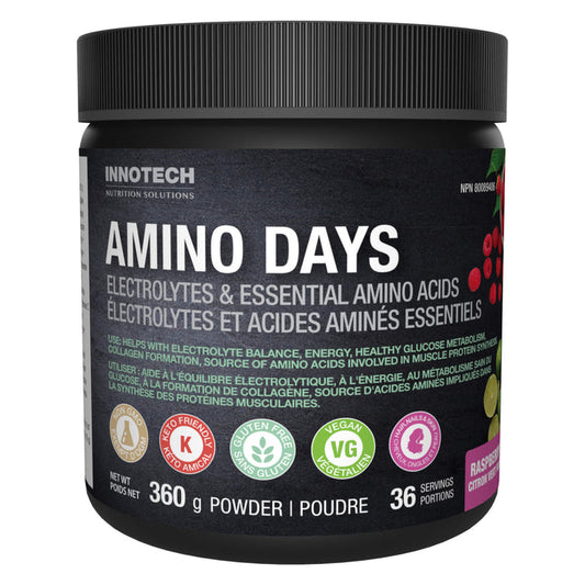 Bottle of Innotech Amino Days Raspberry Lime 360g