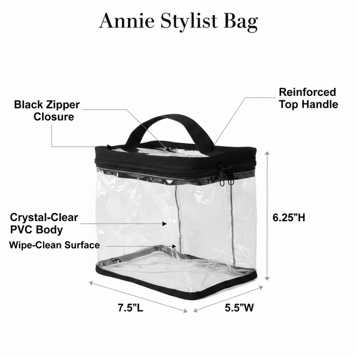 Annie Clear Train Stylist Bag with Handle