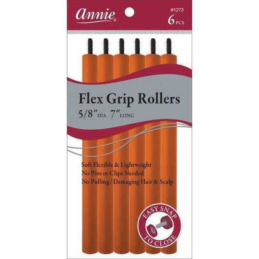 Annie Flex Grip Hair Rollers 5/8 Inch, 6 Count, Orange