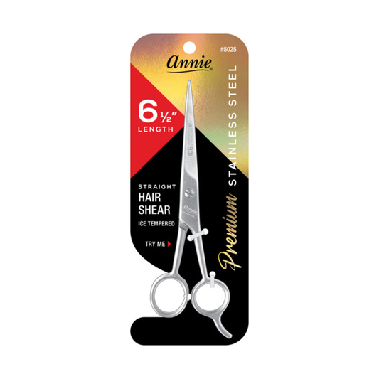 Annie Ice Tempered Stainless Steel Hair Shears 6.5 Inch, 1 Count, Silver