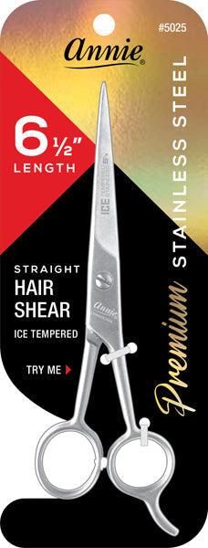 Annie Ice Tempered Stainless Steel Hair Shears 6.5 Inch, 1 Count, Silver