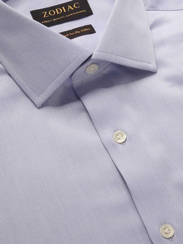 Antonello Blue Solid Full Sleeve Double Cuff Tailored Fit Classic Formal Two Ply Mercerized Cotton Shirt