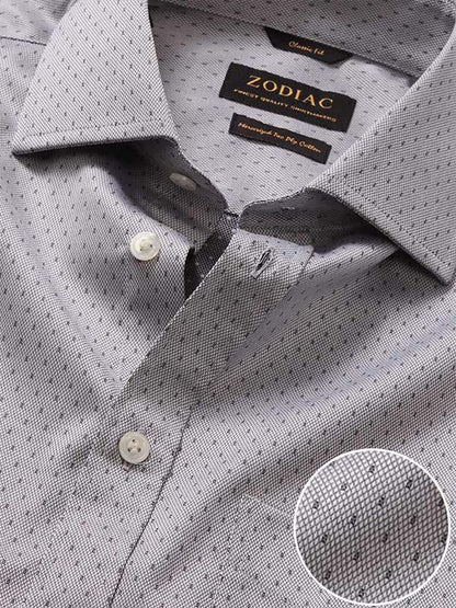 Antonello Light Grey Solid Full Sleeve Single Cuff Classic Fit Classic Formal Two Ply Mercerized Cotton Shirt