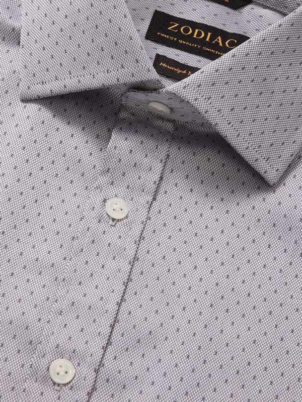 Antonello Light Grey Solid Full Sleeve Single Cuff Classic Fit Classic Formal Two Ply Mercerized Cotton Shirt