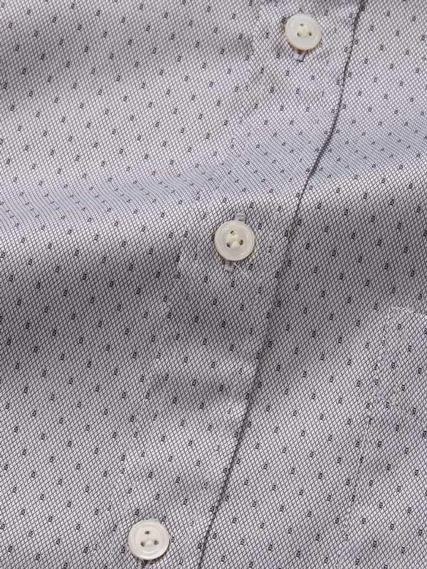 Antonello Light Grey Solid Full Sleeve Single Cuff Classic Fit Classic Formal Two Ply Mercerized Cotton Shirt