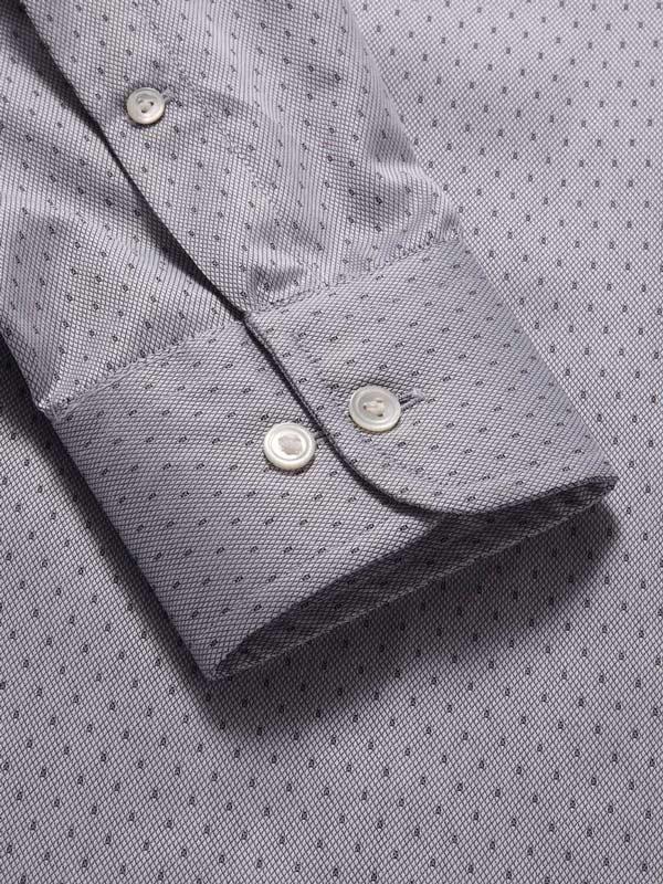 Antonello Light Grey Solid Full Sleeve Single Cuff Classic Fit Classic Formal Two Ply Mercerized Cotton Shirt