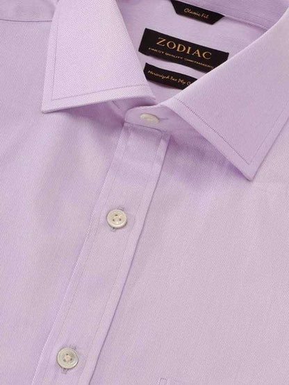 Antonello Lilac Solid Single Cuff Classic Fit Classic Formal Two Ply Mercerized Cotton Shirt