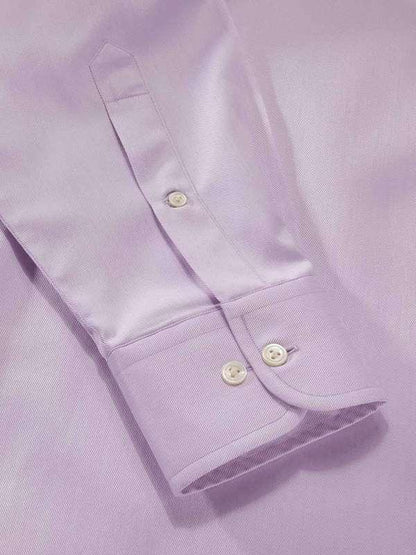Antonello Lilac Solid Single Cuff Classic Fit Classic Formal Two Ply Mercerized Cotton Shirt