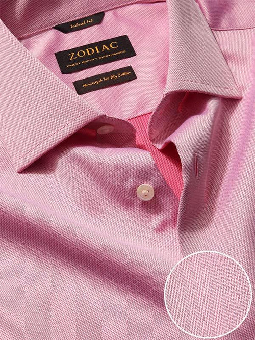 Antonello Rose Solid Full Sleeve Double Cuff Tailored Fit Classic Formal Two Ply Mercerized Cotton Shirt