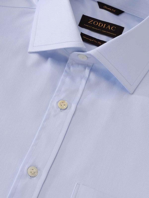Antonello Sky Solid Full Sleeve Single Cuff Classic Fit Classic Formal Two Ply Mercerized Cotton Shirt