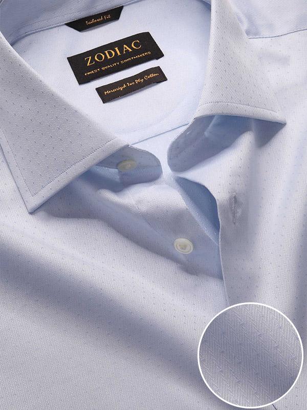 Antonello Sky Solid Single Cuff Tailored Fit Classic Formal Two Ply Mercerized Cotton Shirt