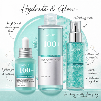 ANUA 100+ PDRN + Hyaluron Ultimate Glass Skin Hydration Trio - DOKAN