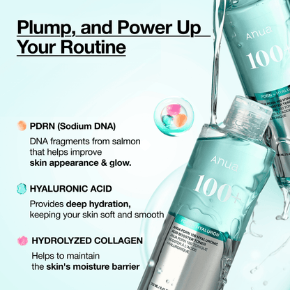 ANUA PDRN 100 Hyaluronic Acid Booster Toner 250 ML - DOKAN