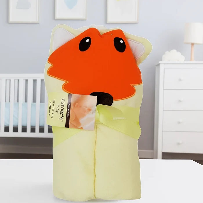 Baby Hooded Bath Towel - Yellow - Sheep