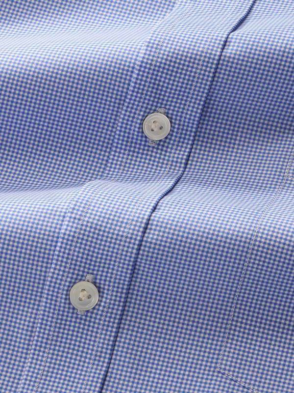 Barboni Blue Check Half Sleeve Classic Fit Semi Formal Silk Touch Egyptian Giza Cotton Shirt