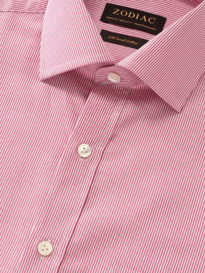 Barboni Red Striped Full Sleeve Single Cuff Classic Fit Classic Formal Silk Touch Egyptian Giza Cotton Shirt