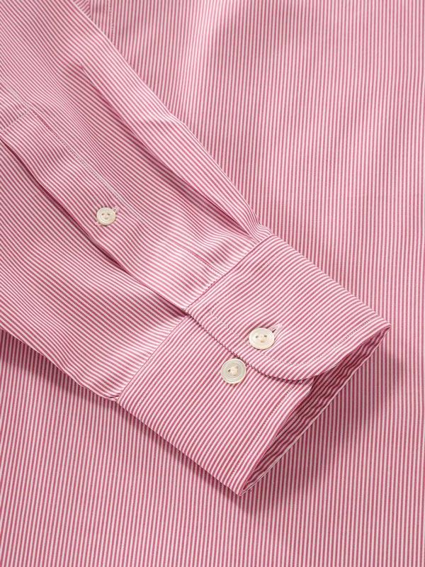Barboni Red Striped Full Sleeve Single Cuff Classic Fit Classic Formal Silk Touch Egyptian Giza Cotton Shirt
