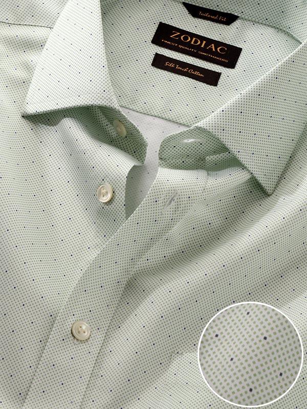 Bassano Mint Printed Full Sleeve Single Cuff Classic Fit Classic Formal Cotton Shirt