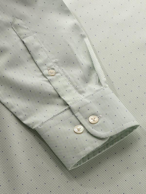 Bassano Mint Printed Full Sleeve Single Cuff Classic Fit Classic Formal Cotton Shirt