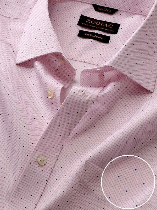 Bassano Pink Printed Full Sleeve Single Cuff Classic Fit Classic Formal Cotton Shirt