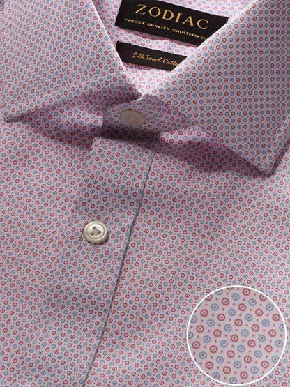 Bassano Pink Printed Full Sleeve Single Cuff Classic Fit Classic Formal Cotton Shirt