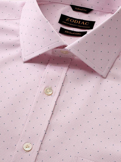 Bassano Pink Printed Full Sleeve Single Cuff Classic Fit Classic Formal Cotton Shirt