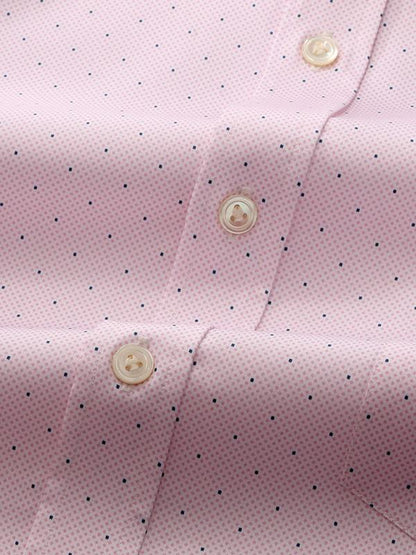 Bassano Pink Printed Full Sleeve Single Cuff Classic Fit Classic Formal Cotton Shirt