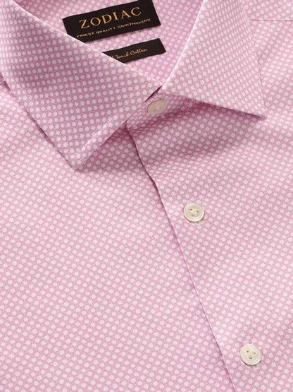Bassano Pink Printed Full Sleeve Single Cuff Tailored Fit Classic Formal Cotton Shirt