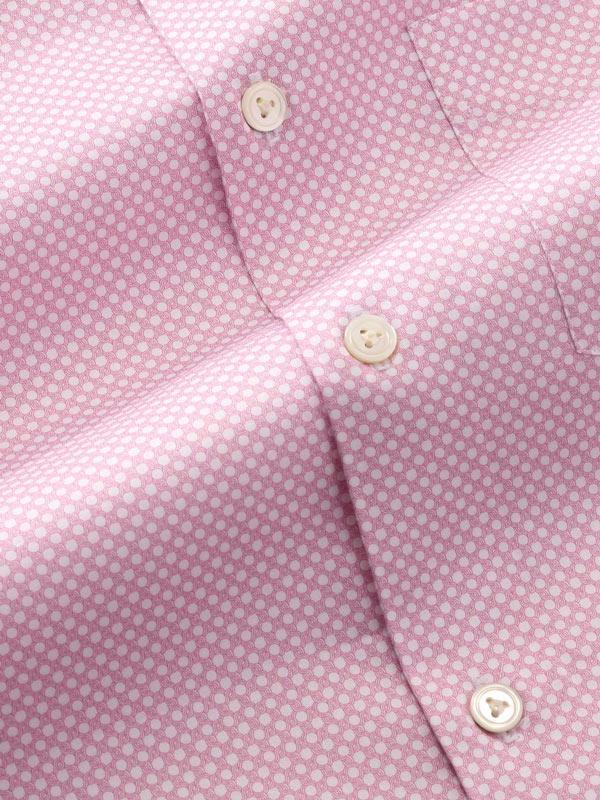 Bassano Pink Printed Full Sleeve Single Cuff Tailored Fit Classic Formal Cotton Shirt