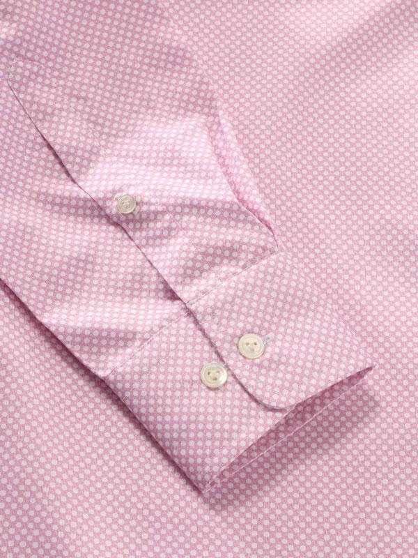 Bassano Pink Printed Full Sleeve Single Cuff Tailored Fit Classic Formal Cotton Shirt