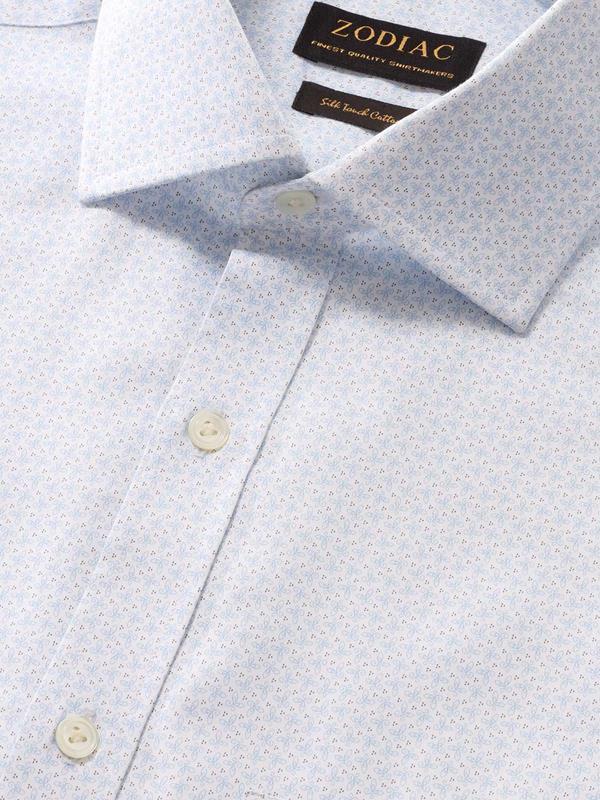 Bassano Sky Printed Full Sleeve Single Cuff Classic Fit Classic Formal Cotton Shirt