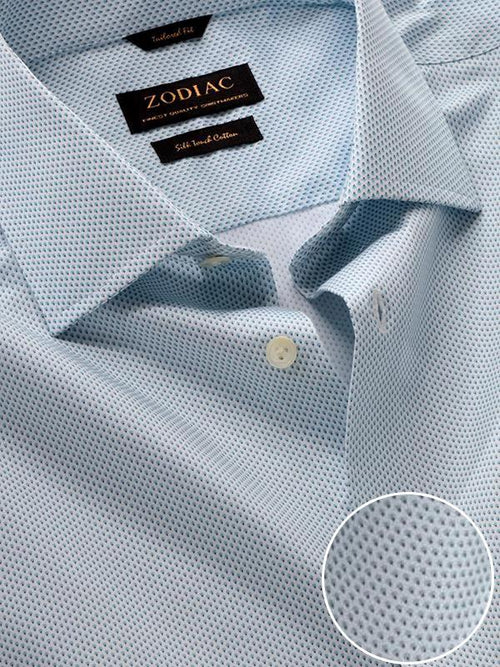 Bassano Sky Printed Single Cuff Tailored Fit Classic Formal Cotton Shirt